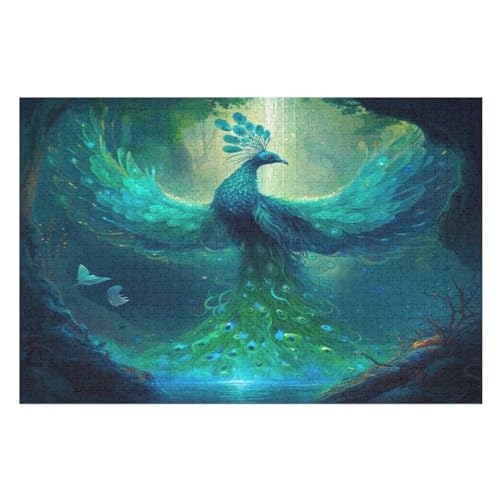 Peacock Phönix Puzzles 1000 Teile Erwachsener Kniffel Spaß Für Die Ganze Familie - 1000 Puzzleteilige Motive, Holzpuzzle Kinder Erwachsene, Impossible Puzzle Schwer （75×50cm） von AAPZY