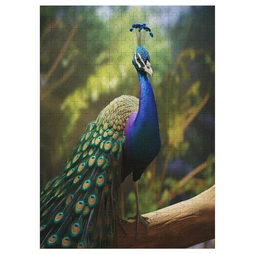 Pfau 300 Teile Puzzle Für Erwachsene, Herausforderung Puzzles - Familienpuzzle Verringerter Druck Schwieriges Puzzle Rahmen Holzpuzzle Für Erwachsene Kinder 12+ （42×30cm） von AAPZY