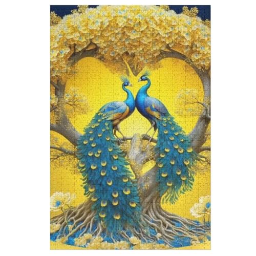 Pfau Holzpuzzle 1000 Teile, Knobelspiele Für Erwachsene, Teenager, Puzzles Unmögliche - Kinder Puzzle Zimmer Deko 78×53cm von AAPZY