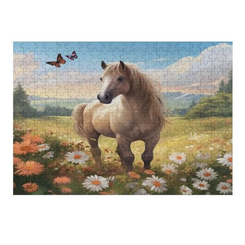 Pferd 300 Teile Premium-Puzzles Für Erwachsene Kinder- Holzpuzzles Spaß Und Lernspiele - Perfekte Puzzle-Geschenke （40×28cm） von AAPZY