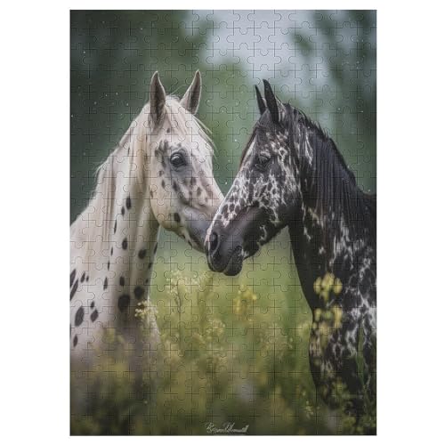 Pferd 300 Teile Puzzle Für Erwachsene, Herausforderung Puzzles - Familienpuzzle Verringerter Druck Schwieriges Puzzle Rahmen Holzpuzzle Für Erwachsene Kinder 12+ （42×30cm） von AAPZY