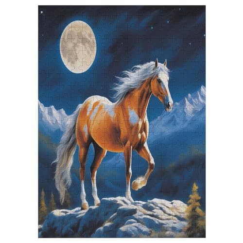 Pferd 300 Teile Puzzle Für Erwachsene, Herausforderung Puzzles - Familienpuzzle Verringerter Druck Schwieriges Puzzle Rahmen Holzpuzzle Für Erwachsene Kinder 12+ 42×30cm von AAPZY