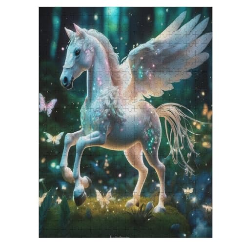 Pferd 500 Teile Puzzle Für Erwachsene, Herausforderung Puzzles - Familienpuzzle Verringerter Druck Schwieriges Puzzle Rahmen Holzpuzzle Für Erwachsene Kinder 12+ （55×41cm） von AAPZY