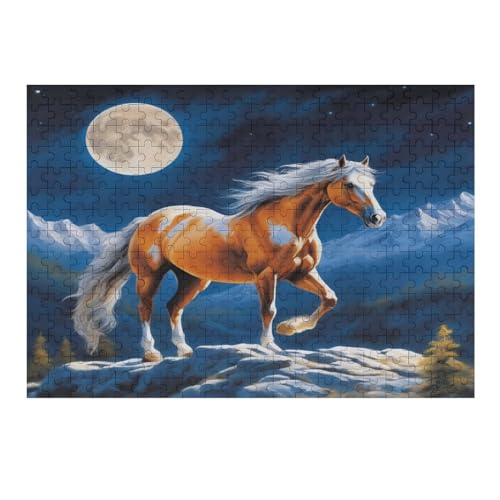 Pferd Holzpuzzle 300 Teile, Knobelspiele Für Erwachsene, Teenager, Puzzles Unmögliche - Kinder Puzzle Zimmer Deko （40×28cm） von AAPZY