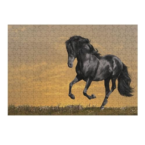 Pferd Holzpuzzle Erwachsene - 300 Teiliges Jigsaw Knobelspiel - Puzzle Für Erwachsene & Kinder - Outdoor & Reisespielzeug - Geduldspiel （40×28cm） von AAPZY