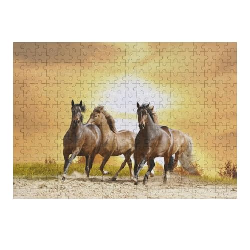 Pferd Puzzle 300 Teile,Puzzles Für Erwachsene, Impossible Puzzle, Geschicklichkeitsspiel Für Die Ganze Familie, Puzzle Kinder,Holzpuzzle-Geschenk,Raumdekoration, （40×28cm） von AAPZY