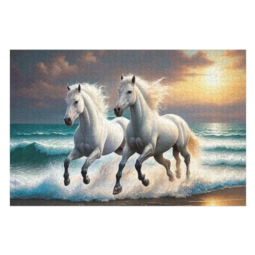 Pferd Puzzle Für Erwachsene,1000-teiliges Puzzle,Puzzle Für Erwachsene Und Kinder,Holzpuzzle,Lernspielzeug, （75×50cm） von AAPZY