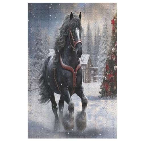 Pferd Puzzle Für Erwachsene 1000 Teile Premium 100% Recyceltes Brett Zum Lernen, Lernspielzeug, Familienspiele Kinder Holzpuzzle 78×53cm von AAPZY