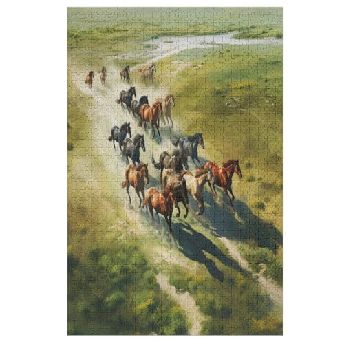 Pferd Puzzles 1000 Teile Erwachsener Kniffel Spaß Für Die Ganze Familie - 1000 Puzzleteilige Motive, Holzpuzzle Kinder Erwachsene, Impossible Puzzle Schwer （78×53cm） von AAPZY