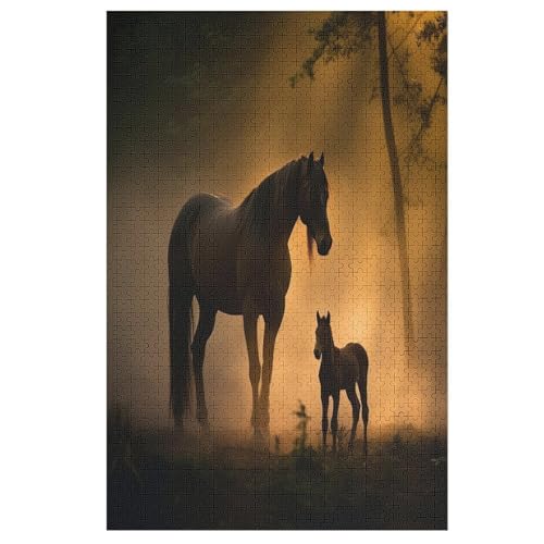 Pferd Puzzles 1000 Teile Erwachsener Kniffel Spaß Für Die Ganze Familie - 1000 Puzzleteilige Motive, Holzpuzzle Kinder Erwachsene, Impossible Puzzle Schwer （78×53cm） von AAPZY