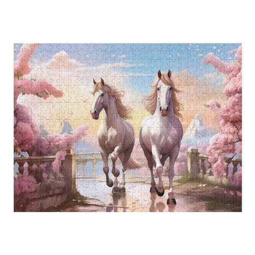 Pferd Puzzles 500 Teile Erwachsener Kniffel Spaß Für Die Ganze Familie - 500 Puzzleteilige Motive, Holzpuzzle Kinder Erwachsene, Impossible Puzzle Schwer （52×38cm） von AAPZY