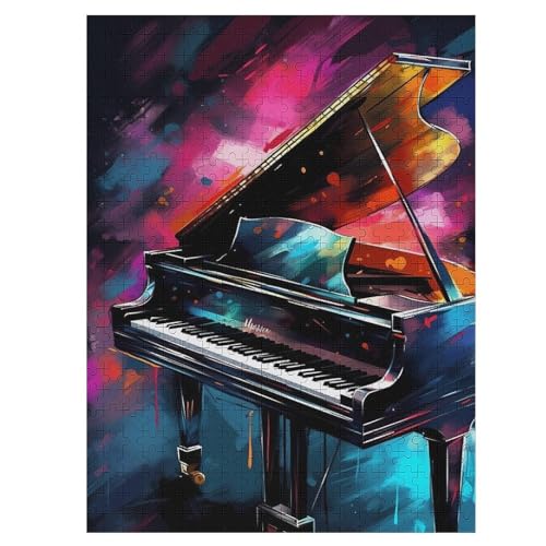 Piano – Puzzle 500 Teile, Holzpuzzle, Herausforderndes GesKükenlichkeitsspiel Für Die Ganze Familie, Kinder Erwachsenenpuzzle Ab 12 Jahren （55×41cm） von AAPZY