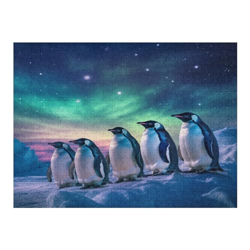 Pinguin Holzpuzzle 500 Teile, Knobelspiele Für Erwachsene, Teenager, Puzzles Unmögliche - Kinder Puzzle Zimmer Deko （52×38cm） von AAPZY