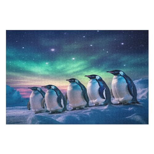 Pinguin Holzpuzzle Erwachsene - 1000 Teiliges Jigsaw Knobelspiel - Puzzle Für Erwachsene & Kinder - Outdoor & Reisespielzeug - Geduldspiel （75×50cm） von AAPZY