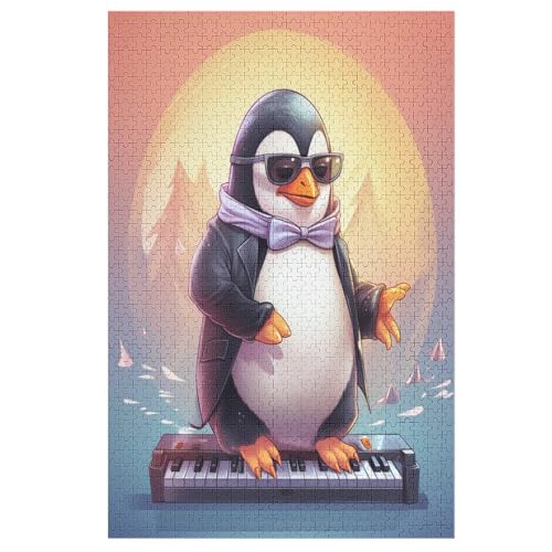 Pinguin Holzpuzzle Erwachsene - 1000 Teiliges Jigsaw Knobelspiel - Puzzle Für Erwachsene & Kinder - Outdoor & Reisespielzeug - Geduldspiel 78×53cm von AAPZY