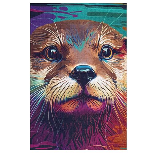 Pirat Otter – Puzzle 1000 Teile, Holzpuzzle, Herausforderndes Geschicklichkeitsspiel Für Die Ganze Familie, Kinder Erwachsenenpuzzle Ab 12 Jahren 78×53cm von AAPZY