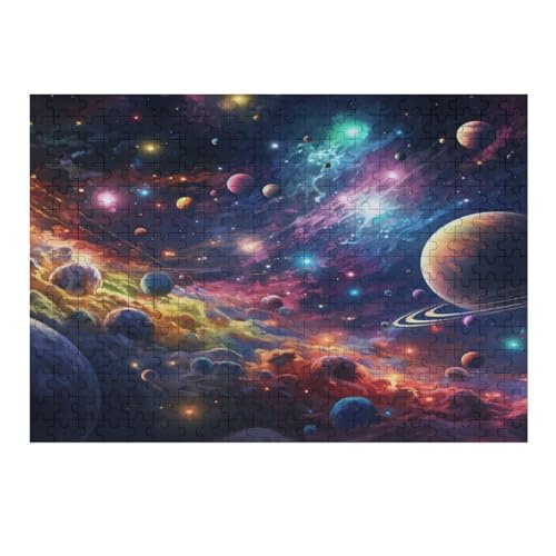 Planet 300 Teile Puzzle Für Erwachsene, Herausforderung Puzzles - Familienpuzzle Verringerter Druck Schwieriges Puzzle Rahmen Holzpuzzle Für Erwachsene Kinder 12+ （40×28cm） von AAPZY