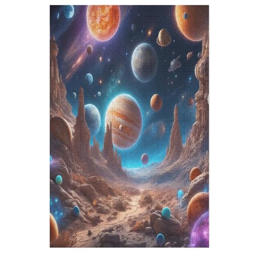 Planet Holzpuzzle Erwachsene - 1000 Teiliges Jigsaw Knobelspiel - Puzzle Für Erwachsene & Kinder - Outdoor & Reisespielzeug - Geduldspiel （78×53cm） von AAPZY