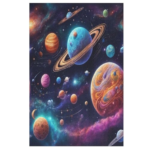 Planet Puzzles 1000 Teile Erwachsener Kniffel Spaß Für Die Ganze Familie - 1000 Puzzleteilige Motive, Holzpuzzle Kinder Erwachsene, Impossible Puzzle Schwer （78×53cm） von AAPZY