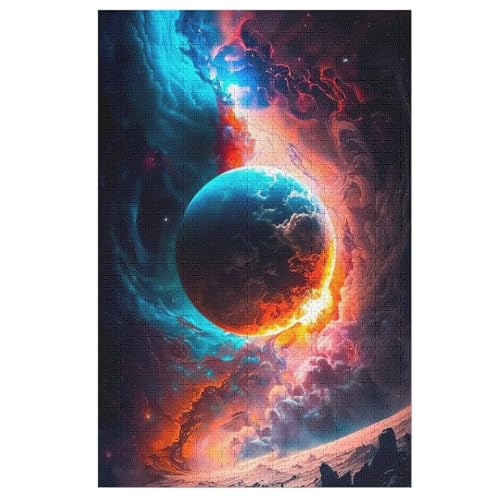 Planet Sternenhimmel Puzzle 1000 Teile, Holzpuzzle Für Erwachsene, Impossible Puzzle, Geschicklichkeitsspiel Für Die Ganze Familie, Puzzle Farbenfrohes Legespiel Kinder Puzzles 78×53cm von AAPZY