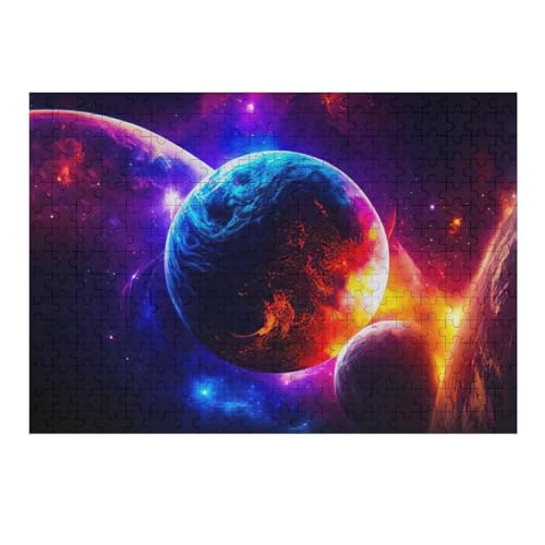 Planet sternenklarer Himmel Holzpuzzle Erwachsene - 300 Teiliges Jigsaw Knobelspiel - Puzzle Für Erwachsene & Kinder - Outdoor & Reisespielzeug - Geduldspiel （40×28cm） von AAPZY