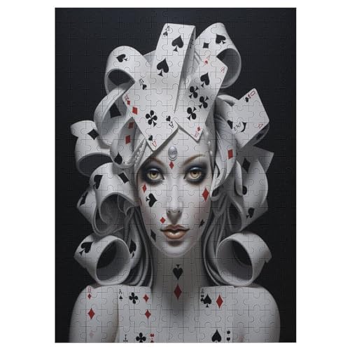 Poker Face-Puzzle Für Erwachsene, 300 Teile, Holzpuzzle, Kinderpuzzle, Dekompressionsspiel, Spielzeugpuzzle 42×30cm von AAPZY