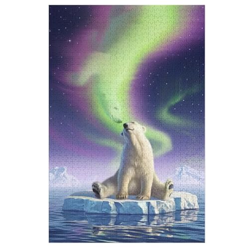 Polar Bär Holzpuzzle 1000 Teile,Puzzles Für Erwachsene, Impossible Puzzle, Geschicklichkeitsspiel Für Die Ganze Familie,Home Dekoration Puzzle, Puzzle Kinder Legespiel 78×53cm von AAPZY