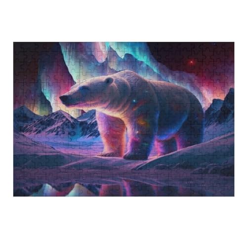 Polar Bär Holzpuzzle 300 Teile, Knobelspiele Für Erwachsene, Teenager, Puzzles Unmögliche - Kinder Puzzle Zimmer Deko （40×28cm） von AAPZY