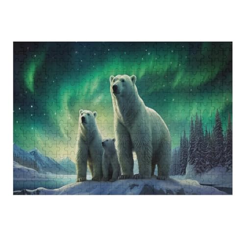 Polar Bär Holzpuzzle 300 Teile, Knobelspiele Für Erwachsene, Teenager, Puzzles Unmögliche - Kinder Puzzle Zimmer Deko （40×28cm） von AAPZY