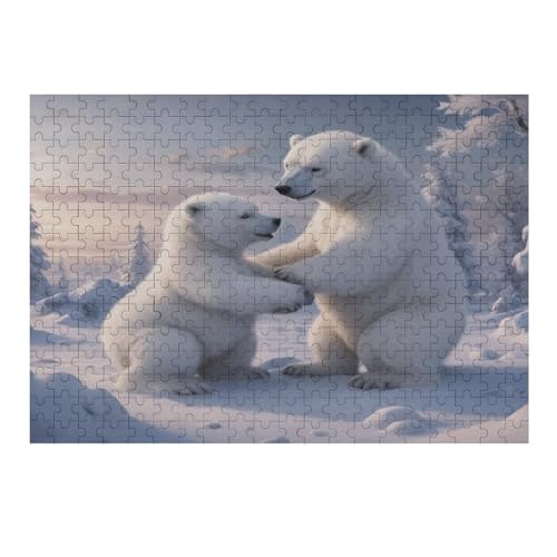 Polar Bär Puzzles 300 Teile Erwachsener Kniffel Spaß Für Die Ganze Familie - 300 Puzzleteilige Motive, Holzpuzzle Kinder Erwachsene, Impossible Puzzle Schwer （40×28cm） von AAPZY