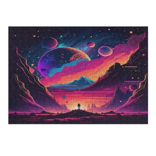 Psychedelic Sternenhimmel Puzzle Für Erwachsene,300-teiliges Puzzle,Puzzle Für Erwachsene Und Kinder,Holzpuzzle,Lernspielzeug, （40×28cm） von AAPZY