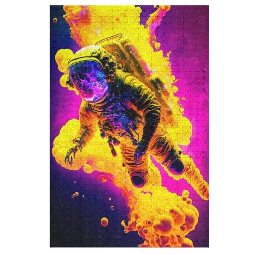 Puzzle 1000 Teile Erwachsene Astronaut Holzpuzzle Für Erwachsene Lernspiel Herausforderungsspielzeug 1000-teilige The Puzzles Für Erwachsene Kinder 78×53cm von AAPZY