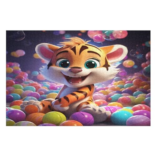 Puzzle 1000 Teile Erwachsene Tiger Holzpuzzle Für Erwachsene Lernspiel Herausforderungsspielzeug 1000-teilige The Puzzles Für Erwachsene Kinder （75×50cm） von AAPZY