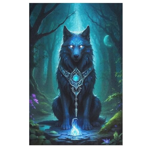 Puzzle 1000 Teile Erwachsene Wolf Holzpuzzle Für Erwachsene Lernspiel Herausforderungsspielzeug 1000-teilige The Puzzles Für Erwachsene Kinder 78×53cm von AAPZY