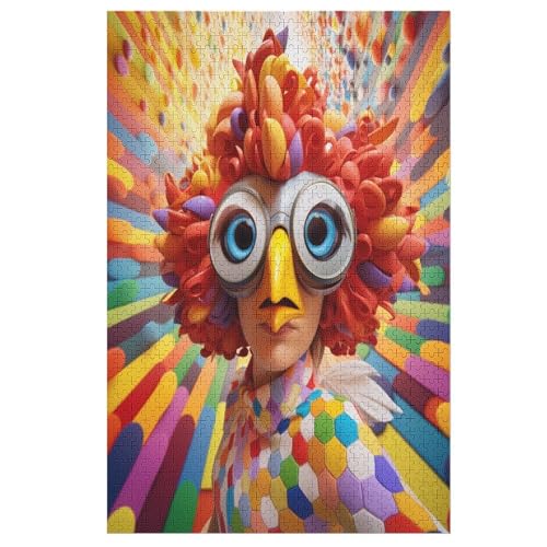 Puzzle 1000 Teile Erwachsene süßes Huhn Holzpuzzle Für Erwachsene Lernspiel Herausforderungsspielzeug 1000-teilige The Puzzles Für Erwachsene Kinder 78×53cm von AAPZY