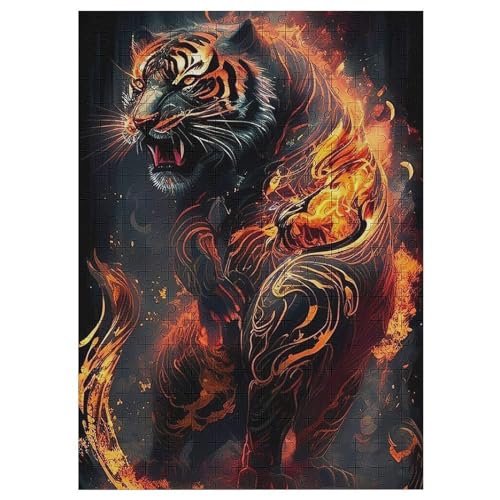 Puzzle 300 Teile Erwachsene Tiger Holzpuzzle Für Erwachsene Lernspiel Herausforderungsspielzeug 300-teilige The Puzzles Für Erwachsene Kinder 42×30cm von AAPZY