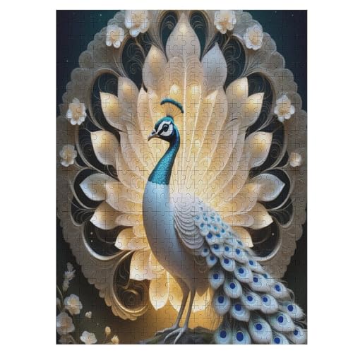 Puzzle 500 Teile Erwachsene Pfau Holzpuzzle Für Erwachsene Lernspiel Herausforderungsspielzeug 500-teilige The Puzzles Für Erwachsene Kinder （55×41cm） von AAPZY