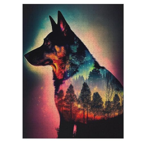 Puzzle 500 Teile Erwachsene Wolf Holzpuzzle Für Erwachsene Lernspiel Herausforderungsspielzeug 500-teilige The Puzzles Für Erwachsene Kinder （55×41cm） von AAPZY