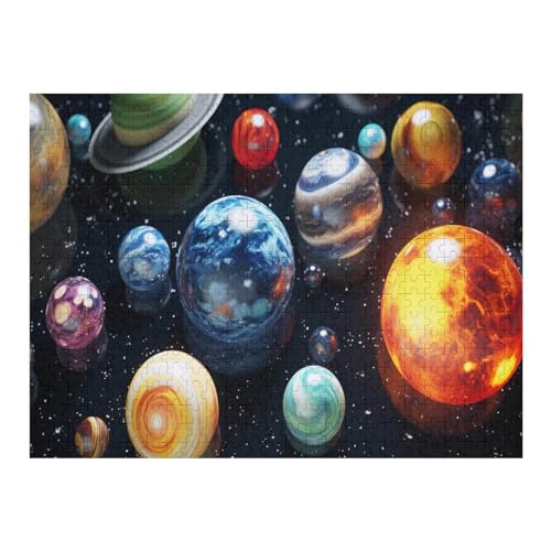 Puzzle 500 Teile Erwachsene buntes Universum Holzpuzzle Für Erwachsene Lernspiel Herausforderungsspielzeug 500-teilige The Puzzles Für Erwachsene Kinder （52×38cm） von AAPZY