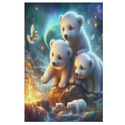 Puzzle Für Erwachsene, Bär -Puzzles Für Erwachsene, 1000-teiliges Holzpuzzle, Geeignet Für Erwachsene Und Kinder Ab 12 Jahren, Tolles Geschenk Für Erwachsene 78×53cm von AAPZY