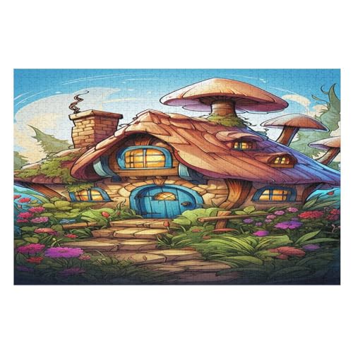 Puzzle Für Erwachsene, Bergdorfhütte -Puzzles Für Erwachsene, 1000-teiliges Holzpuzzle, Geeignet Für Erwachsene Und Kinder Ab 12 Jahren, Tolles Geschenk Für Erwachsene （75×50cm） von AAPZY