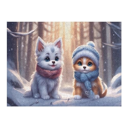 Puzzle Für Erwachsene, Cute Katze -Puzzles Für Erwachsene, 500-teiliges Holzpuzzle, Geeignet Für Erwachsene Und Kinder Ab 12 Jahren, Tolles Geschenk Für Erwachsene （52×38cm） von AAPZY