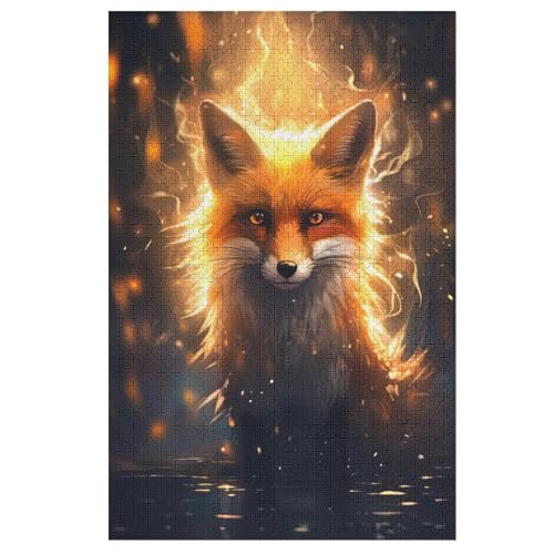 Puzzle Für Erwachsene, Fuchs, 1000 Puzzleteile Für Kinder, Holzpuzzles, Geeignet Für Erwachsene, Lernspiel, Herausforderungsspielzeug 78×53cm von AAPZY