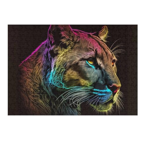 Puzzle Für Erwachsene, Leopard, 300 Puzzleteile Für Kinder, Holzpuzzles, Geeignet Für Erwachsene, Lernspiel, Herausforderungsspielzeug （40×28cm） von AAPZY