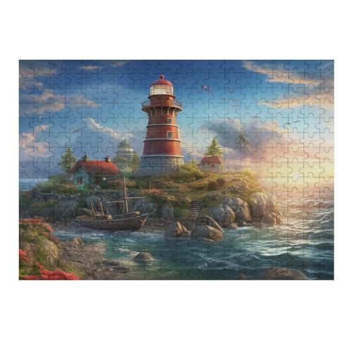 Puzzle Für Erwachsene, Leuchttürme an der Küste -Puzzles Für Erwachsene, 300-teiliges Holzpuzzle, Geeignet Für Erwachsene Und Kinder Ab 12 Jahren, Tolles Geschenk Für Erwachsene （40×28cm） von AAPZY