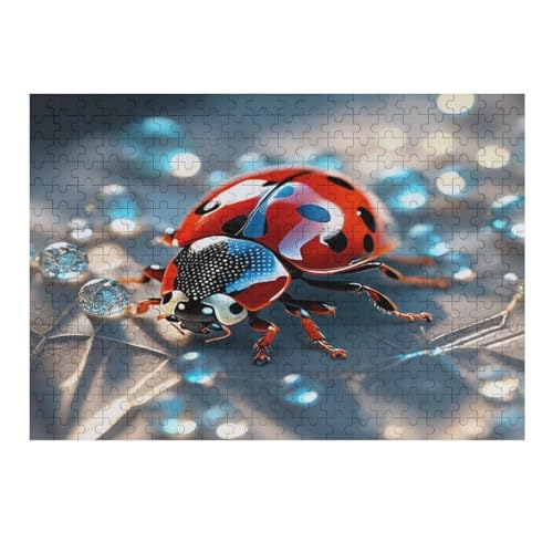 Puzzle Für Erwachsene, Marienkäfer, 300 Puzzleteile Für Kinder, Holzpuzzles, Geeignet Für Erwachsene, Lernspiel, Herausforderungsspielzeug （40×28cm） von AAPZY