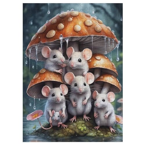 Puzzle Für Erwachsene, Maus, 300 Puzzleteile Für Kinder, Holzpuzzles, Geeignet Für Erwachsene, Lernspiel, Herausforderungsspielzeug 42×30cm von AAPZY