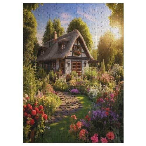 Puzzle Für Erwachsene, Rustikales Häuschen, 300 Puzzleteile Für Kinder, Holzpuzzles, Geeignet Für Erwachsene, Lernspiel, Herausforderungsspielzeug 42×30cm von AAPZY