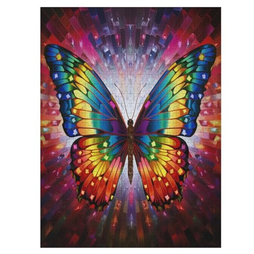 Puzzle Für Erwachsene, Schmetterling, 500 Puzzleteile Für Kinder, Holzpuzzles, Geeignet Für Erwachsene, Lernspiel, Herausforderungsspielzeug （55×41cm） von AAPZY