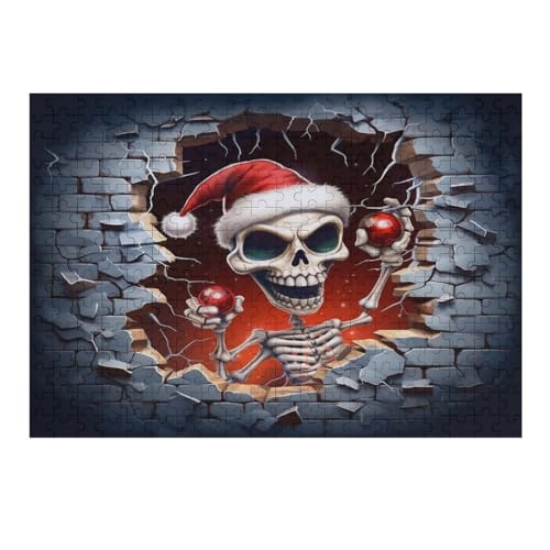 Puzzle Für Erwachsene, Totenkopf, 300 Puzzleteile Für Kinder, Holzpuzzles, Geeignet Für Erwachsene, Lernspiel, Herausforderungsspielzeug （40×28cm） von AAPZY